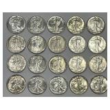 1941 - 1947 Walking Liberty Half Short Set CH AU