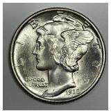 1938 Mercury Silver Dime Brilliant Uncirculated BU