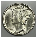 1940-S Mercury Silver Dime Uncirculated BU