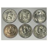Lot of Six 2020-W West Point "W" Quarters