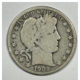 1909-O Barber Silver Half Good G