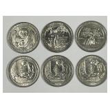 Lot of Six 2020-W West Point "W" Quarters