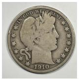 1910 Barber Silver Half Good G