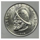 PANAMA: 1976 Clad 1 Balboa Error Coin (925 Ley)