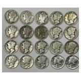 1931-D Mercury Silver Dime Lot of 20