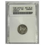 1942/1 Mercury Silver Dime ANACS Fine detail