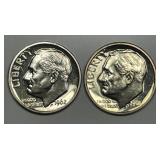 1961 & 1962 Roosevelt Silver Dime Proof Pair PRF