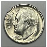 1949-S Roosevelt Silver Dime Uncirculated BU