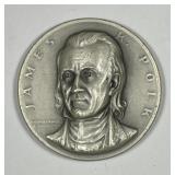 James Polk Medallic Art Hi-Relief 999 Silver Medal