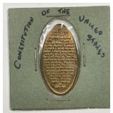 US Constitution on Elongated 1941 Lincoln Penny