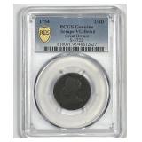 GREAT BRITAIN: 1754 Farthing 1/4D PCGS VG detail