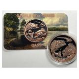 Bass 1 oz Copper Fish Medal Tackle Box Series