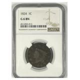1824 Coronet Head Large Cent NGC G6