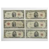 $24 Face Value in Red Seal $2 & $5 US Notes