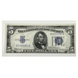 1934 $5 Silver Certificate AA Block Crisp UNC