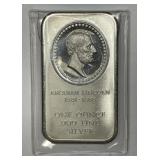 Abraham Lincoln President 1 oz Silver Art Bar
