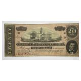 1864 Twenty Dollars $20 Confederate CSA Note T-67