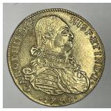 1798 8 Escudos Gold Plated Sterling Silver Replica