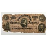 1864 $100 Confederate Note "Lucy Pickens"