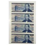 MEXICO: Four 1981 50 Pesos Notes Consecutive CU