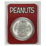 Charley Brown Peanuts Christmas 1 oz Silver