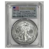 2021 (S) Silver American Eagle Emergency PCGS MS70