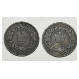 CANADA: New Brunswick 1864 Cent Pair