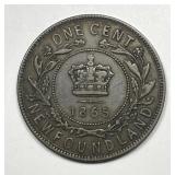 CANADA: Newfoundland 1865 Cent Extra Fine XF