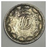 Love Token Centered Initial on 1853 Dime