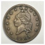 1863 Civil War Token Capped Liberty / Army & Navy