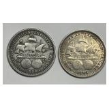 1892 & 1893 Columbian Expo Silver Half Pair