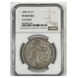 1890-CC Morgan Silver $1 Carson City NGC VF det