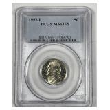 1993 Jefferson Nickel Full Steps PCGS MS63 FS