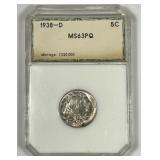 1938-D Buffalo Nickel Brilliant Uncirculated BU