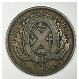 CANADA: 1842 Half Penny Bank Of Montreal Token