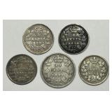 CANADA: Lot of 5 1800