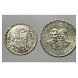 MEXICO: 1960 One Peso & 10 Pesos Commemrative