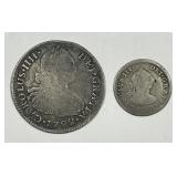 MEXICO: 1788 Real & 1792 2 Reale Charles IV
