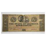 1862 Ten Dollars $10 State of Georgia
