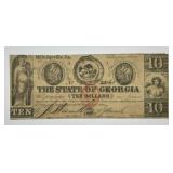 1863 Ten Dollars $10 State of Georgia
