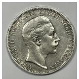 GERMANY: Prussia 1909-A Silver 3 Mark