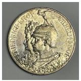 GERMANY: Prussia 1901 Silver 2 Mark Impaired Proof