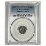 1871 Seated Liberty Half Dime H10c PCGS AU detail