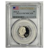 2021-S Jefferson Nickel Proof PCGS PR70 Deep Cameo