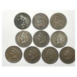 1890 - 1899 Indian Head Cent 10-Coin Date Run