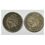 1863 Indian Head Cent Pair