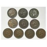 1900 - 1909 Indian Head Cent 10-Coin Date Run