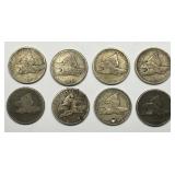 Flock of Eight Flying Eagle Cents
