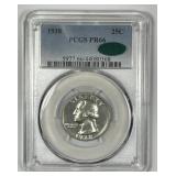 1938 Washington Silver Quarter Proof PCGS PR66 CAC