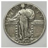 1930 Standing Liberty Silver Quarter Fine F